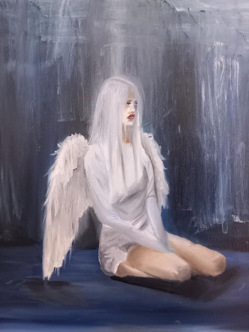 ‘Blue’ Angel glitter sticker