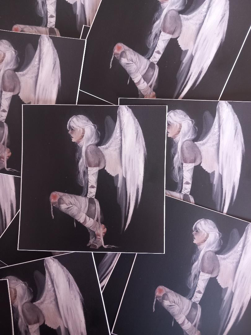 ‘Bandages’ Angel square sticker
