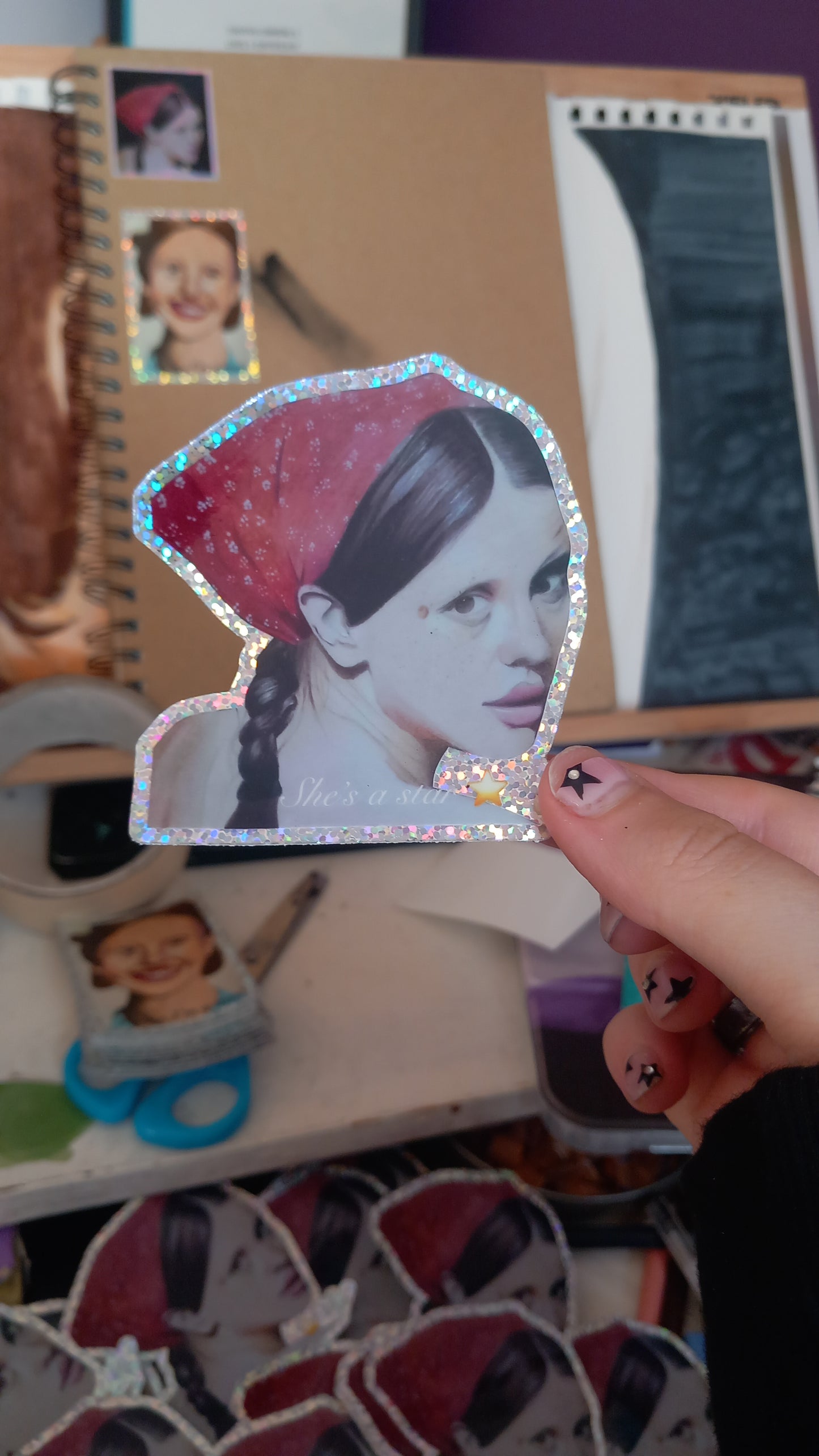 'She's a star' Glitter Sticker
