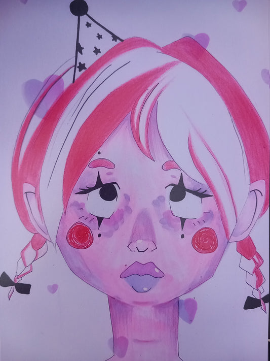 Party clown girl 13x18 print